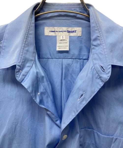COMME des GARCONS SHIRT（コムデギャルソンシャツ）COMME des GARCONS SHIRT (コムデギャルソンシャツ) FOREVER WIDE CLASSIC コットンポプリンレギュラーカラーシャツ ブルー サイズ:Sの古着・服飾アイテム