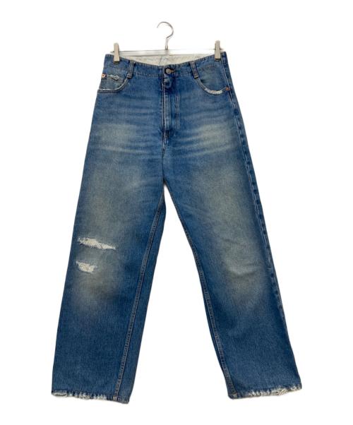 MM6 Maison Margiela（エムエムシックスメゾンマルジェラ）MM6 Maison Margiela (エムエムシックスメゾンマルジェラ) ストレート オーバーサイズ デニムパンツ インディゴ サイズ:SIZE 29の古着・服飾アイテム