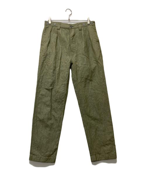 NIGEL CABOURN（ナイジェルケーボン）NIGEL CABOURN (ナイジェルケーボン) LYBROコットンリネンパンツ グリーン サイズ:SIZE 32の古着・服飾アイテム