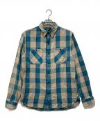 RRLダブルアールエル）の古着「フランネルシャツ」｜ブルー