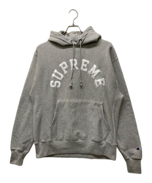 Champion（チャンピオン）Champion (チャンピオン) Supreme (シュプリーム) Hooded Sweatshirt グレー サイズ:Mの古着・服飾アイテム