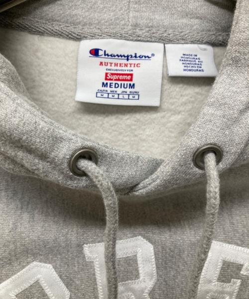 Champion（チャンピオン）Champion (チャンピオン) Supreme (シュプリーム) Hooded Sweatshirt グレー サイズ:Mの古着・服飾アイテム