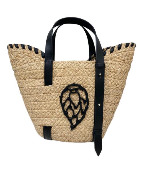 HELEN KAMINSKI（ヘレンカミンスキー）HELEN KAMINSKI (ヘレンカミンスキー) カゴバッグ / Ines Whipstitch Basket ベージュ×ブラックの古着・服飾アイテム