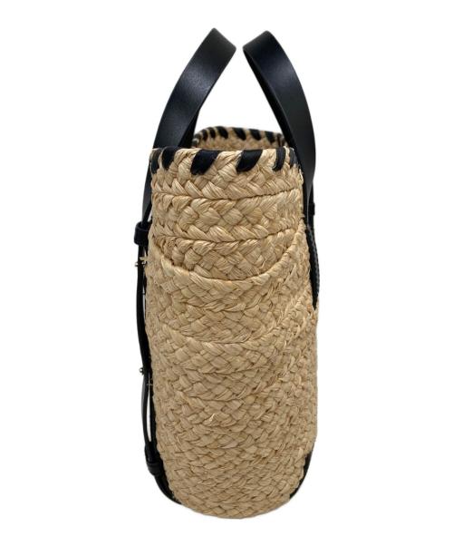 HELEN KAMINSKI（ヘレンカミンスキー）HELEN KAMINSKI (ヘレンカミンスキー) カゴバッグ / Ines Whipstitch Basket ベージュ×ブラックの古着・服飾アイテム