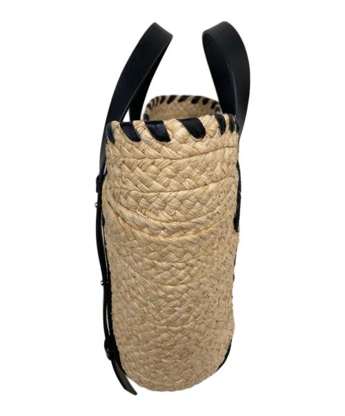 HELEN KAMINSKI（ヘレンカミンスキー）HELEN KAMINSKI (ヘレンカミンスキー) カゴバッグ / Ines Whipstitch Basket ベージュ×ブラックの古着・服飾アイテム