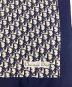 Christian Dior (クリスチャン ディオール) トロッター柄シルクスカーフ ネイビー×ベージュ：13000円