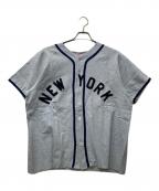 EMPIREエンパイア）の古着「NEWYORK YANKEES フランネル ベースボールシャツ」｜ブルー
