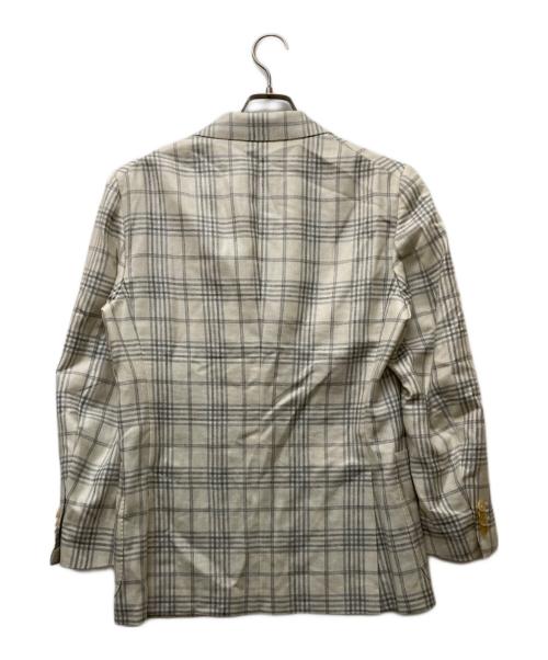 ISAIA（イザイア）ISAIA (イザイア) 3Bチェックテーラードジャケット ホワイト サイズ:SIZE 46の古着・服飾アイテム