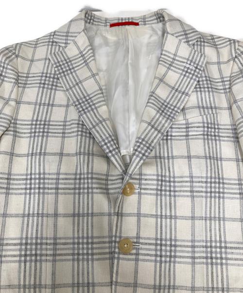 ISAIA（イザイア）ISAIA (イザイア) 3Bチェックテーラードジャケット ホワイト サイズ:SIZE 46の古着・服飾アイテム