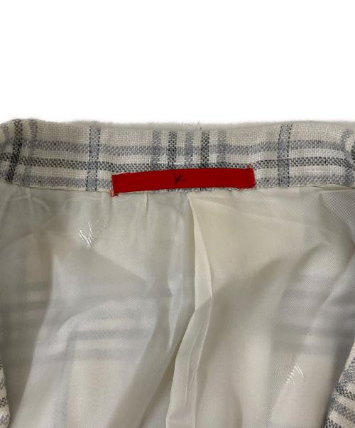 ISAIA（イザイア）ISAIA (イザイア) 3Bチェックテーラードジャケット ホワイト サイズ:SIZE 46の古着・服飾アイテム