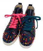 Christian Louboutinクリスチャン・ルブタン）の古着「マルチカラーハイカットスタッズスニーカー」｜ブラック