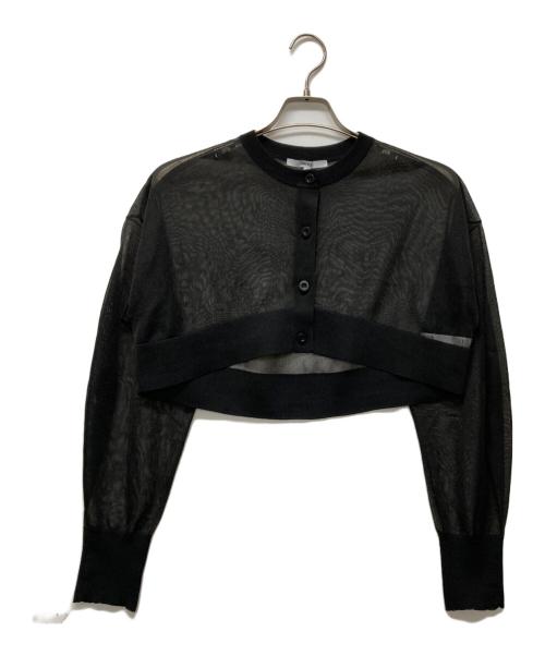UN3D.（アンスリード）UN3D. (アンスリード) シアーニットカーディガン ブラック サイズ:Fの古着・服飾アイテム