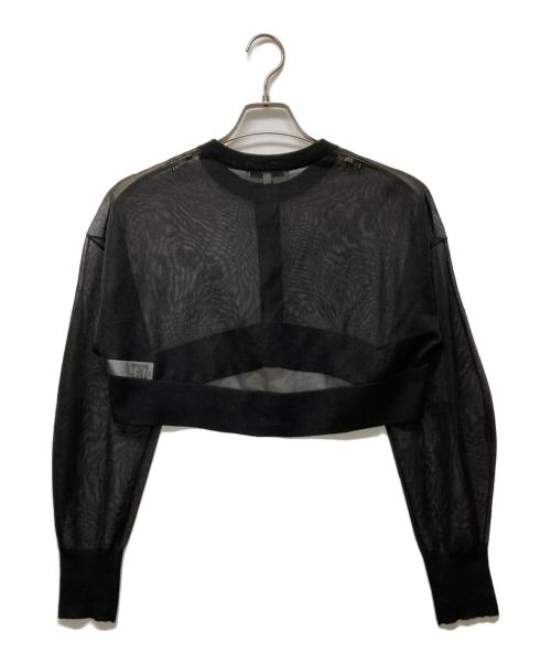 UN3D.（アンスリード）UN3D. (アンスリード) シアーニットカーディガン ブラック サイズ:Fの古着・服飾アイテム