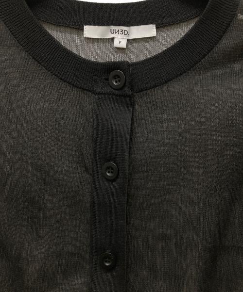 UN3D.（アンスリード）UN3D. (アンスリード) シアーニットカーディガン ブラック サイズ:Fの古着・服飾アイテム