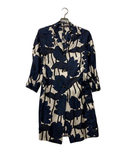 'S Max Mara（エスマックスマーラ）'S Max Mara (エスマックスマーラ) 総柄シルクワンピース ネイビー サイズ:SIZE 38の古着・服飾アイテム
