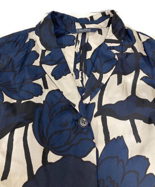 'S Max Mara（エスマックスマーラ）'S Max Mara (エスマックスマーラ) 総柄シルクワンピース ネイビー サイズ:SIZE 38の古着・服飾アイテム