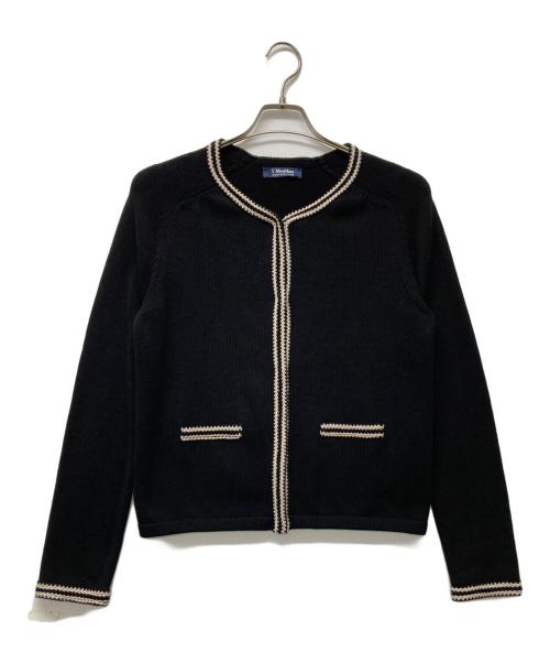'S Max Mara（エスマックスマーラ）'S Max Mara (エスマックスマーラ) ニットノーカラージャケット ブラック サイズ:Mの古着・服飾アイテム