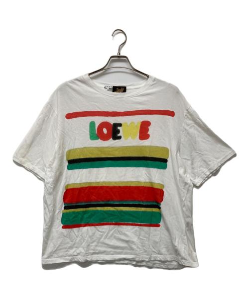 LOEWE（ロエベ）LOEWE (ロエベ) Paulas Ibiza (パウラズ イビザ) ロゴペイントプリントTシャツ ホワイト サイズ:Lの古着・服飾アイテム