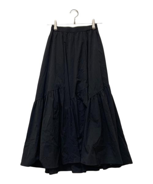 allureville（アルアバイル）allureville (アルアバイル) バイヤス切替ギャザースカート ブラック サイズ:SIZE１の古着・服飾アイテム