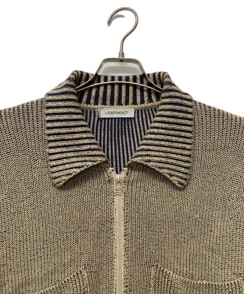 WRAPINKNOT（ラッピンノット）WRAPINKNOT (ラッピンノット) ZIP CROPPED TOPS ベージュの古着・服飾アイテム