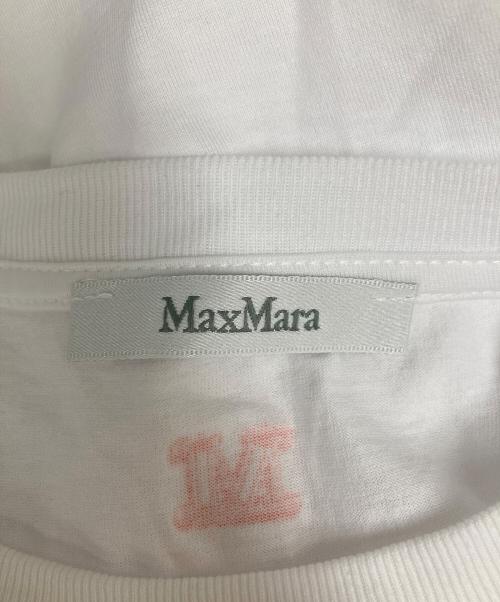 MaxMara（マックスマーラ）MaxMara (マックスマーラ) MINCIO コットン クルーネックロゴTEE ホワイト サイズ:Ｍの古着・服飾アイテム