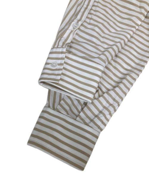 MaxMara（マックスマーラ）MaxMara (マックスマーラ) ストライプシャツワンピース ベージュ サイズ:SIZE 40の古着・服飾アイテム