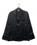 calvin klein sleepwearカルバンクライン）の古着「シルクオープンカラーシャツ」｜ブラック