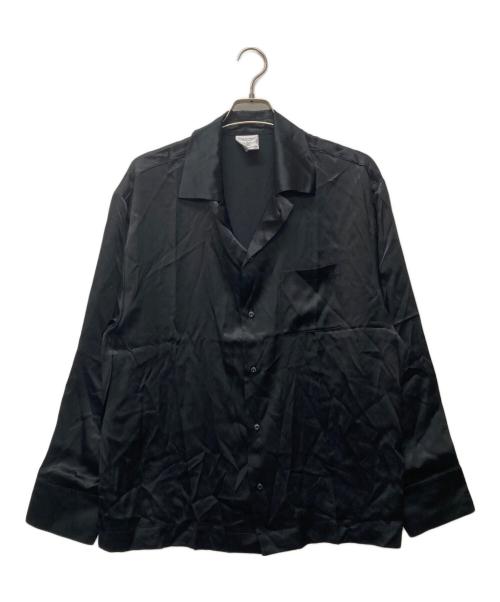 calvin klein sleepwear（カルバンクライン）Calvin Klein　sleepwear (カルバンクライン) シルクオープンカラーシャツ ブラック サイズ:Mの古着・服飾アイテム