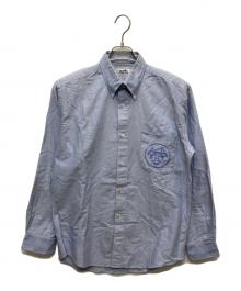 HERMES（エルメス）の古着「セリエボタンエンブレム刺繍シャツ」｜ブルー