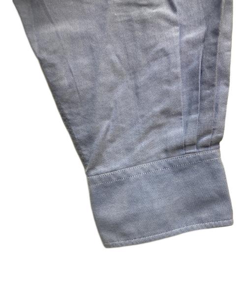 HERMES（エルメス）HERMES (エルメス) セリエボタンエンブレム刺繍シャツ ブルー サイズ:40-15 3/4の古着・服飾アイテム