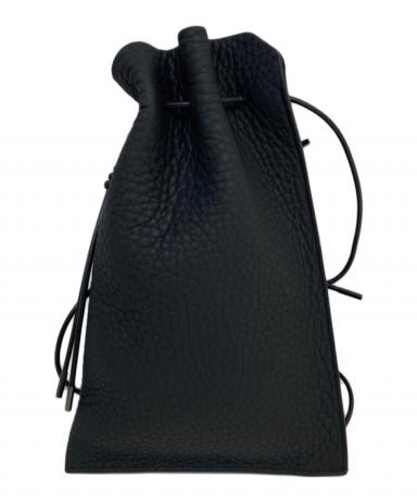 中古・古着通販】ITTI (イッチ) レザー巾着ポーチ ブラック｜ブランド