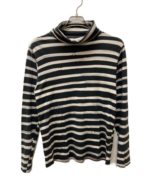 Porter Classic（ポータークラシック）Porter Classic (ポータークラシック) タートルネックカットソー ネイビー×ホワイト サイズ:Ｍの古着・服飾アイテム