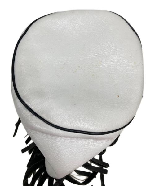 J&M DAVIDSON（ジェイ＆エム デヴィッドソン）J&M DAVIDSON (ジェイ＆エム デヴィッドソン) バイカラーフリンジ巾着ワンショルダーバッグ ホワイト×ブラックの古着・服飾アイテム