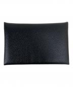 HERMESエルメス）の古着「カードケース/カルヴィ ヴォーエプソン/B刻印」｜ブラック