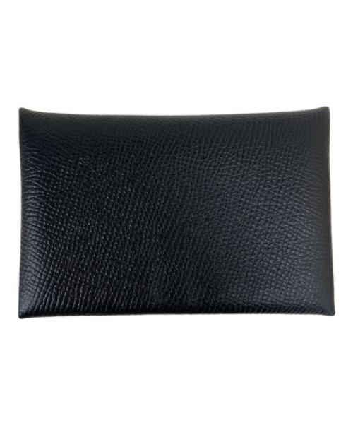 HERMES（エルメス）HERMES (エルメス) カードケース/カルヴィ ヴォーエプソン/B刻印 ブラックの古着・服飾アイテム