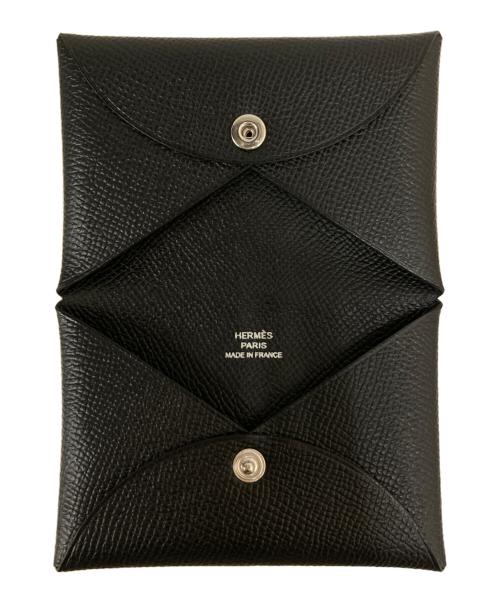 HERMES（エルメス）HERMES (エルメス) カードケース/カルヴィ ヴォーエプソン/B刻印 ブラックの古着・服飾アイテム