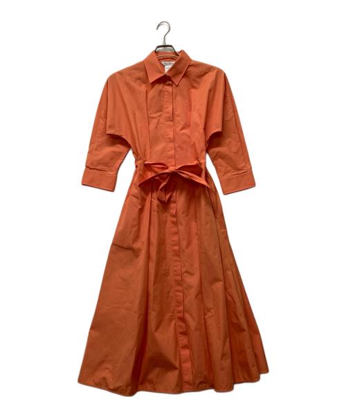 MaxMara（マックスマーラ）MaxMara (マックスマーラ) ベルテッドシャツワンピース オレンジ サイズ:SIZE 42の古着・服飾アイテム