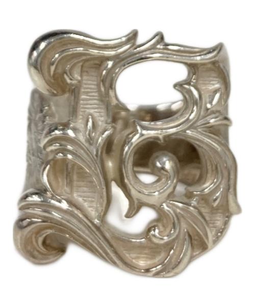 NATURAL INSTINCT（ナチュラルインスティンクト）NATURAL INSTINCT (ナチュラルインスティンクト) BAPE BLACK (ベイプ ブラック) コラボレーションBロゴリング シルバー×ゴールド サイズ:19号の古着・服飾アイテム