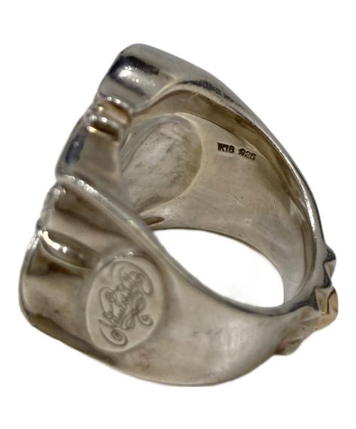 NATURAL INSTINCT（ナチュラルインスティンクト）NATURAL INSTINCT (ナチュラルインスティンクト) BAPE BLACK (ベイプ ブラック) コラボレーションBロゴリング シルバー×ゴールド サイズ:19号の古着・服飾アイテム