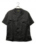 NIGEL CABOURNナイジェルケーボン）の古着「OPEN COLLAR SHIRT -LINEN TWILL-」｜グレー