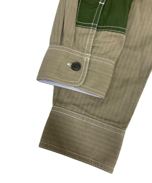 JUNYA WATANABE COMME des GARCONS（ジュンヤワタナベ コムデギャルソン）JUNYA WATANABE COMME des GARCONS ((ジュンヤワタナベ コムデギャルソン) 花柄切替シャツ グリーン サイズ:SIZE Mの古着・服飾アイテム