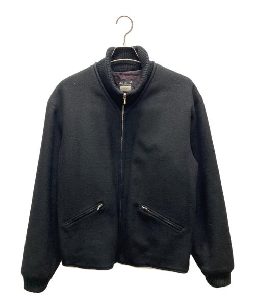 agnes b homme（アニエスベーオム）agnes b homme (アニエスベーオム) カシミヤ混ウールブルゾン ブラック サイズ:1の古着・服飾アイテム