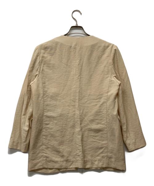 BALLSEY（ボールジィ）BALLSEY (ボールジィ) ウェーブドビー Vカラージャケット アイボリー サイズ:SIZE 36の古着・服飾アイテム