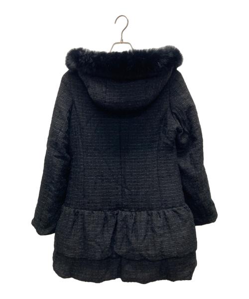 Rene（ルネ）Rene (ルネ) フォックスファーツイードダウンコート ブラック サイズ:38の古着・服飾アイテム