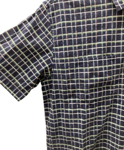 SUPREME（シュプリーム）SUPREME (シュプリーム) Plaid Corduroy Half Zip S/S Shirt ブラック×グリーン サイズ:Ｌの古着・服飾アイテム