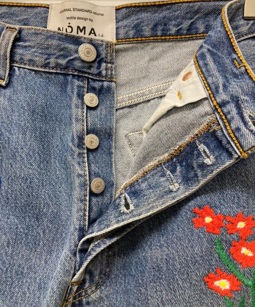 NOMA t.d.（ノーマティーディー）NOMA t.d. (ノーマティーディー) 刺繍デニムパンツ スカイブルー サイズ:3の古着・服飾アイテム