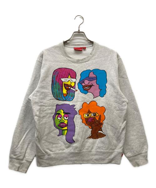 SUPREME（シュプリーム）Supreme (シュプリーム) Gonz Heads Crewneck グレー サイズ:Lの古着・服飾アイテム