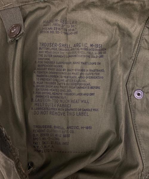 US ARMY（ユーエスアーミー）US ARMY (ユーエスアーミー) M-51 ARCTIC PANTS オリーブ サイズ:Ｍの古着・服飾アイテム