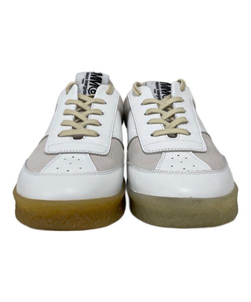 MM6 Maison Margiela（エムエムシックスメゾンマルジェラ）MM6 Maison Margiela (エムエムシックスメゾンマルジェラ) ジャーマントレーナースニーカー ホワイト サイズ:41の古着・服飾アイテム