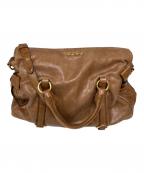 MIU MIUミュウミュウ）の古着「レザー2WAYバッグ」｜ブラウン